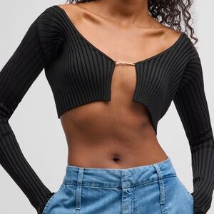 JACQUEMUS cropped ribbed sweater top